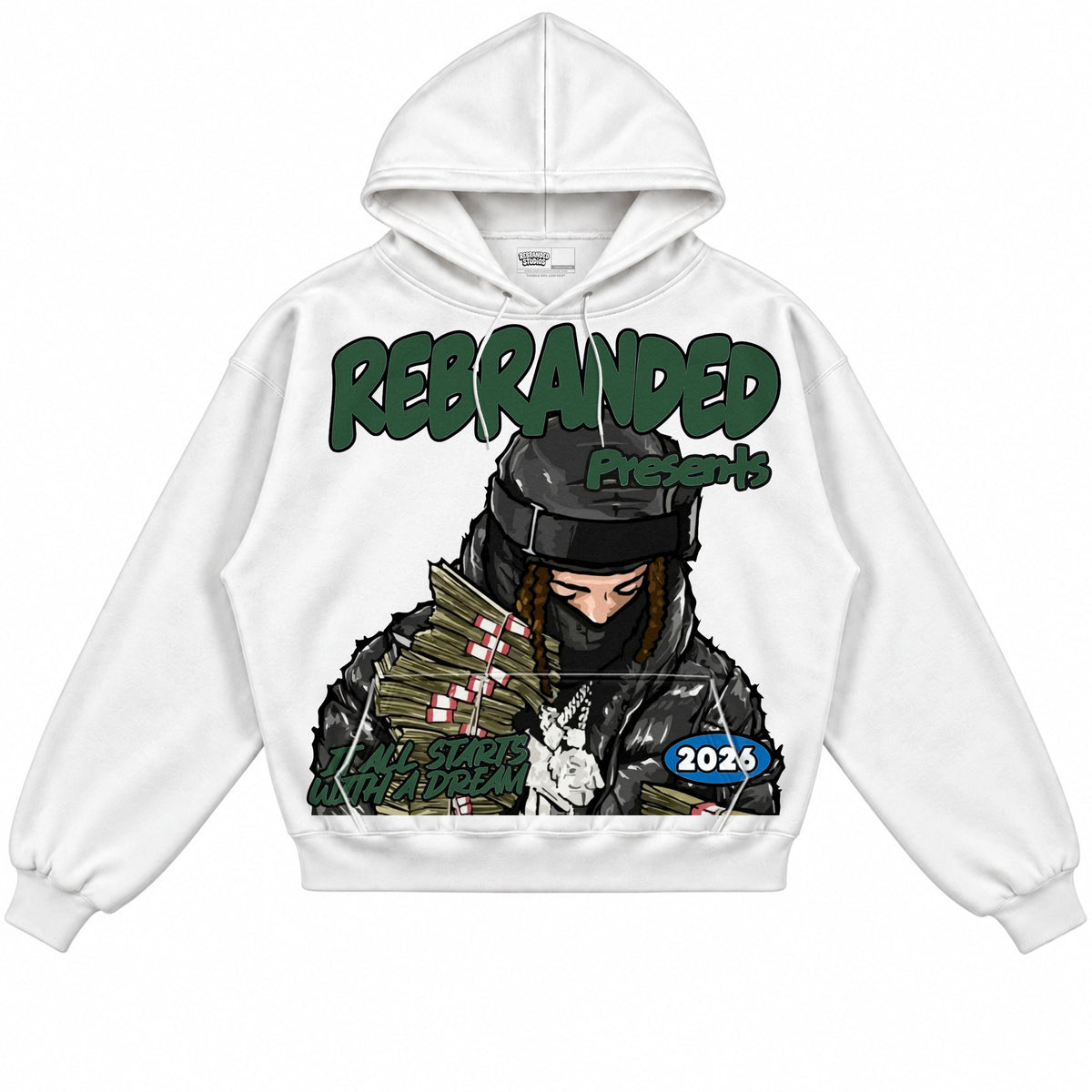 Rebranded Studios It All Start's With A Dream Air Jordan 12 Bucks Hoodie — front