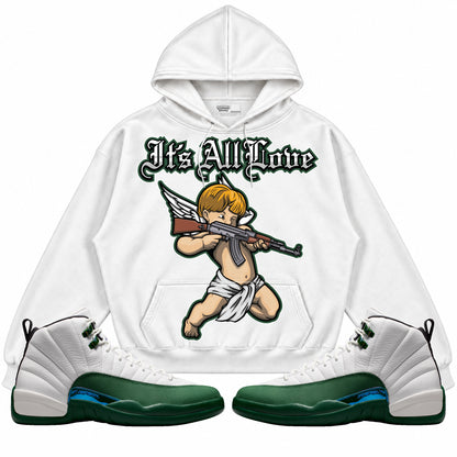 Rebranded Studios It's All Love Air Jordan 12 Bucks Hoodie — main