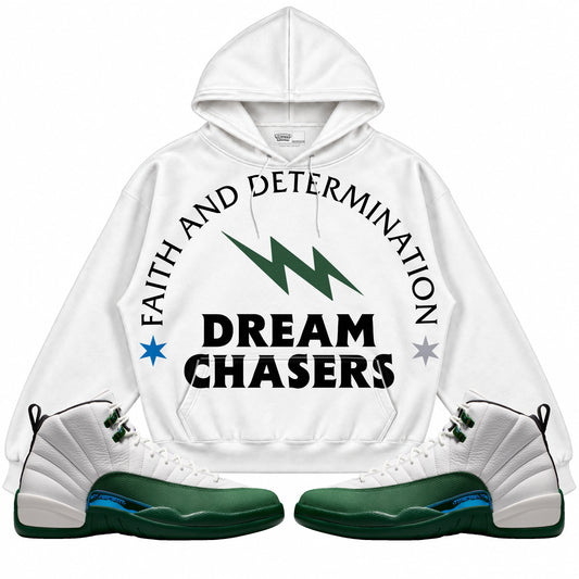 Rebranded Studios Dream Chasers Air Jordan 12 Bucks Hoodie — main