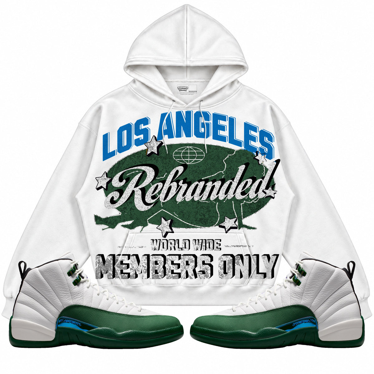 Rebranded Studios Members Only Air Jordan 12 Bucks Hoodie — main