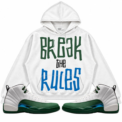 Rebranded Studios Break The Rules 2.0 Air Jordan 12 Bucks Hoodie — main
