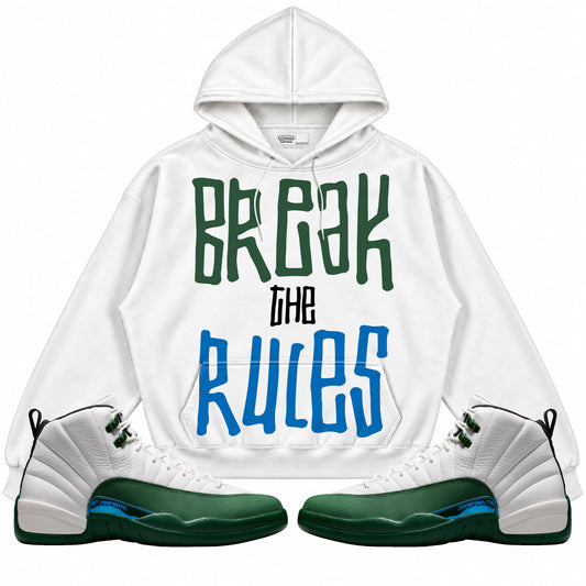 Rebranded Studios Break The Rules 2.0 Air Jordan 12 Bucks Hoodie — main