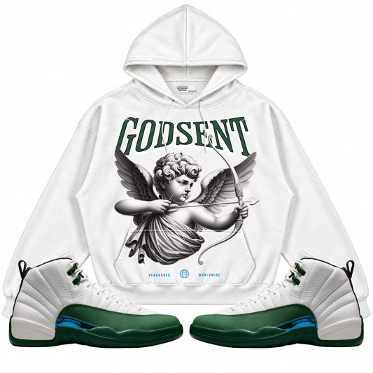 Rebranded Studios God Sent 2.0 Air Jordan 12 Bucks Hoodie — main