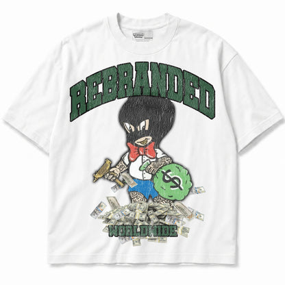 Rebranded Studios Money Man Air Jordan 12 Bucks T-shirt — front