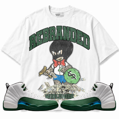 Rebranded Studios Money Man Air Jordan 12 Bucks T-shirt — main