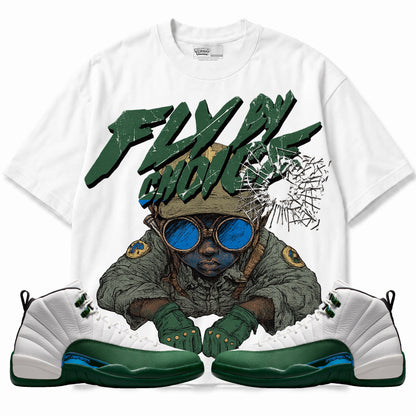 Rebranded Studios Fly By Choice Air Jordan 12 Bucks T-shirt — main
