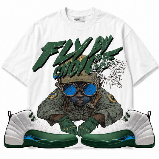 Rebranded Studios Fly By Choice Air Jordan 12 Bucks T-shirt — main