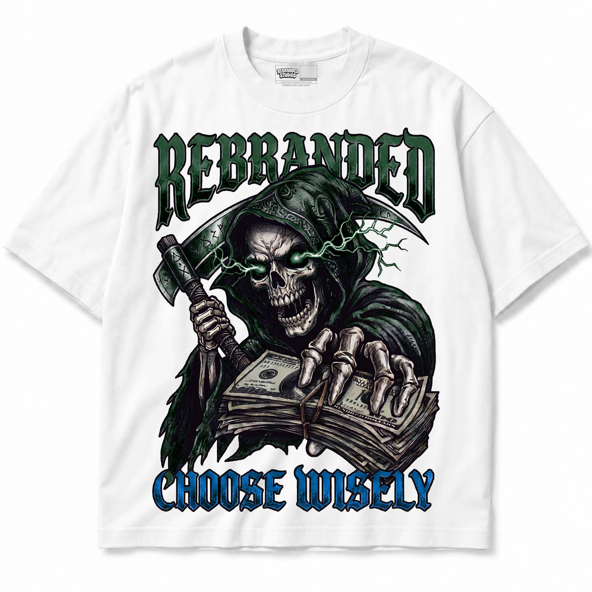 Rebranded Studios Choose Wisely Air Jordan 12 Bucks T-shirt — front
