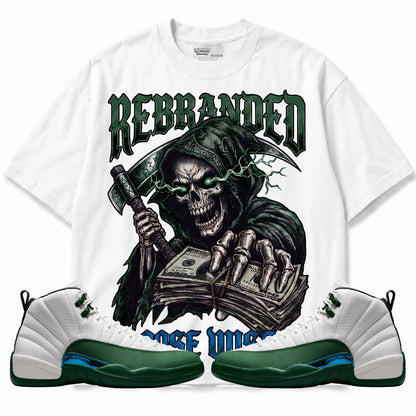 Rebranded Studios Choose Wisely Air Jordan 12 Bucks T-shirt — main