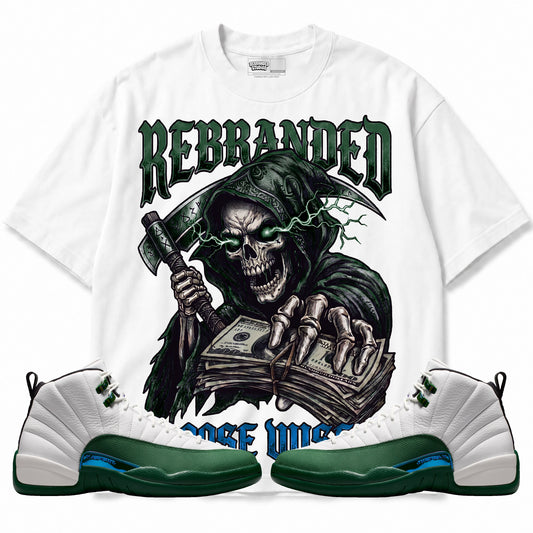 Rebranded Studios Choose Wisely Air Jordan 12 Bucks T-shirt — main