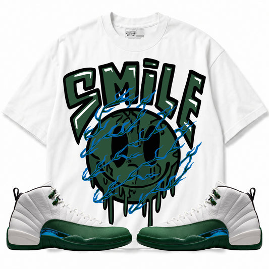 Rebranded Studios Flaming Smile Air Jordan 12 Bucks T-shirt — main