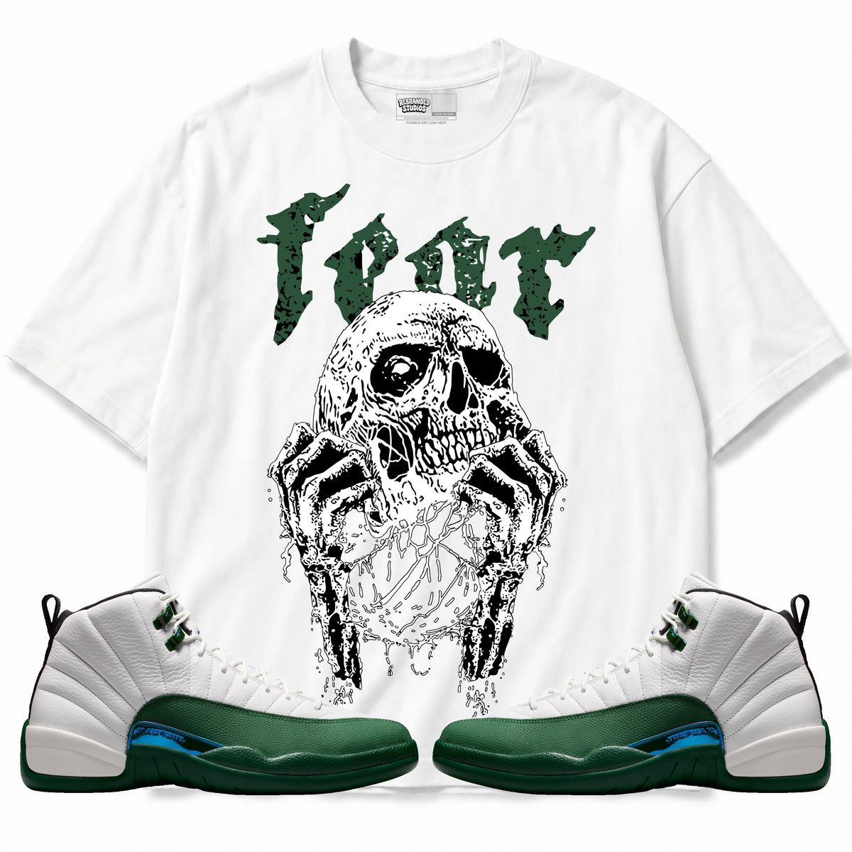 Rebranded Studios Fear Air Jordan 12 Bucks T-shirt — main