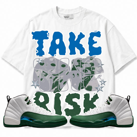 Rebranded Studios Take The Risk Air Jordan 12 Bucks T-shirt — main