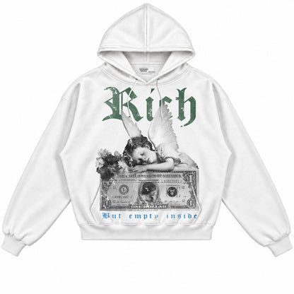 Rebranded Studios Rich But Empty Inside Air Jordan 12 Bucks Hoodie — front