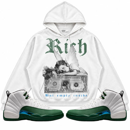 Rebranded Studios Rich But Empty Inside Air Jordan 12 Bucks Hoodie — main