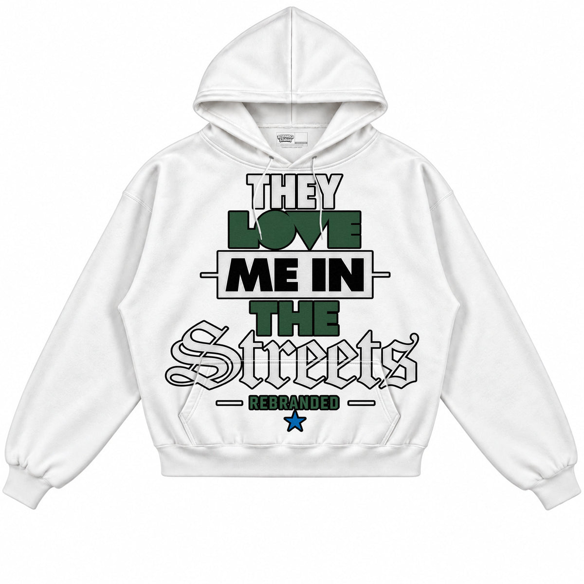 Rebranded Studios They Love Me In The Streets Air Jordan 12 Bucks Hoodie — front