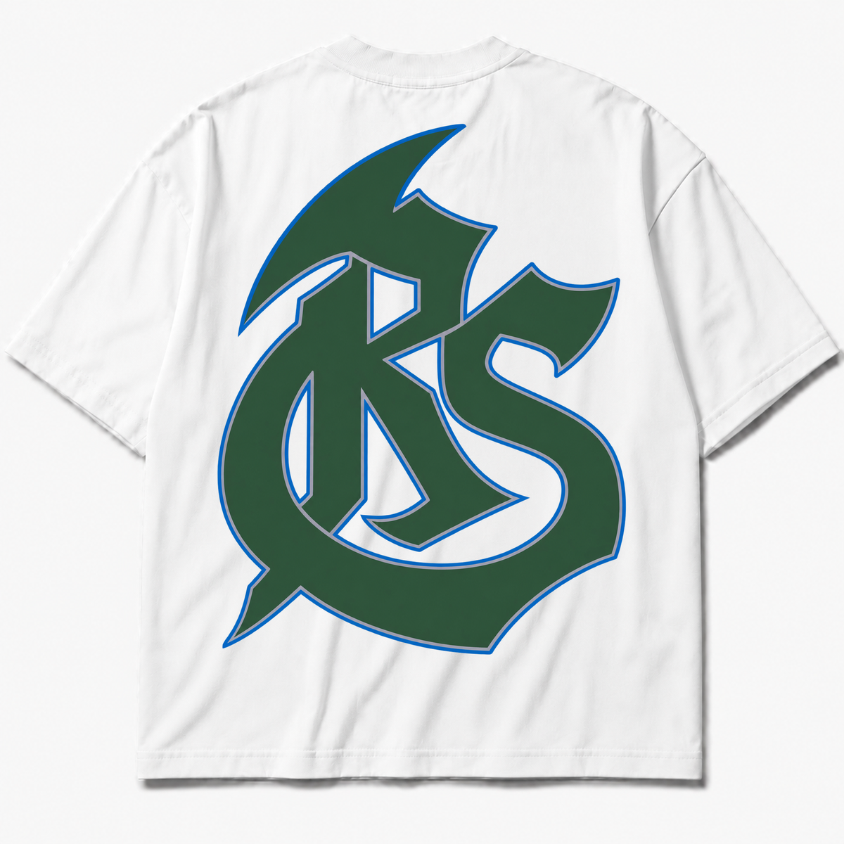 Rebranded Studios RS Logo Air Jordan 12 Bucks T-shirt — back