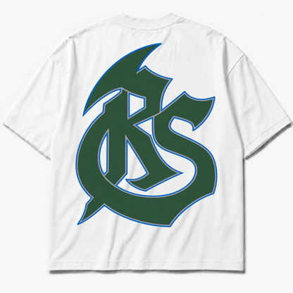 Rebranded Studios RS Logo Air Jordan 12 Bucks T-shirt — back