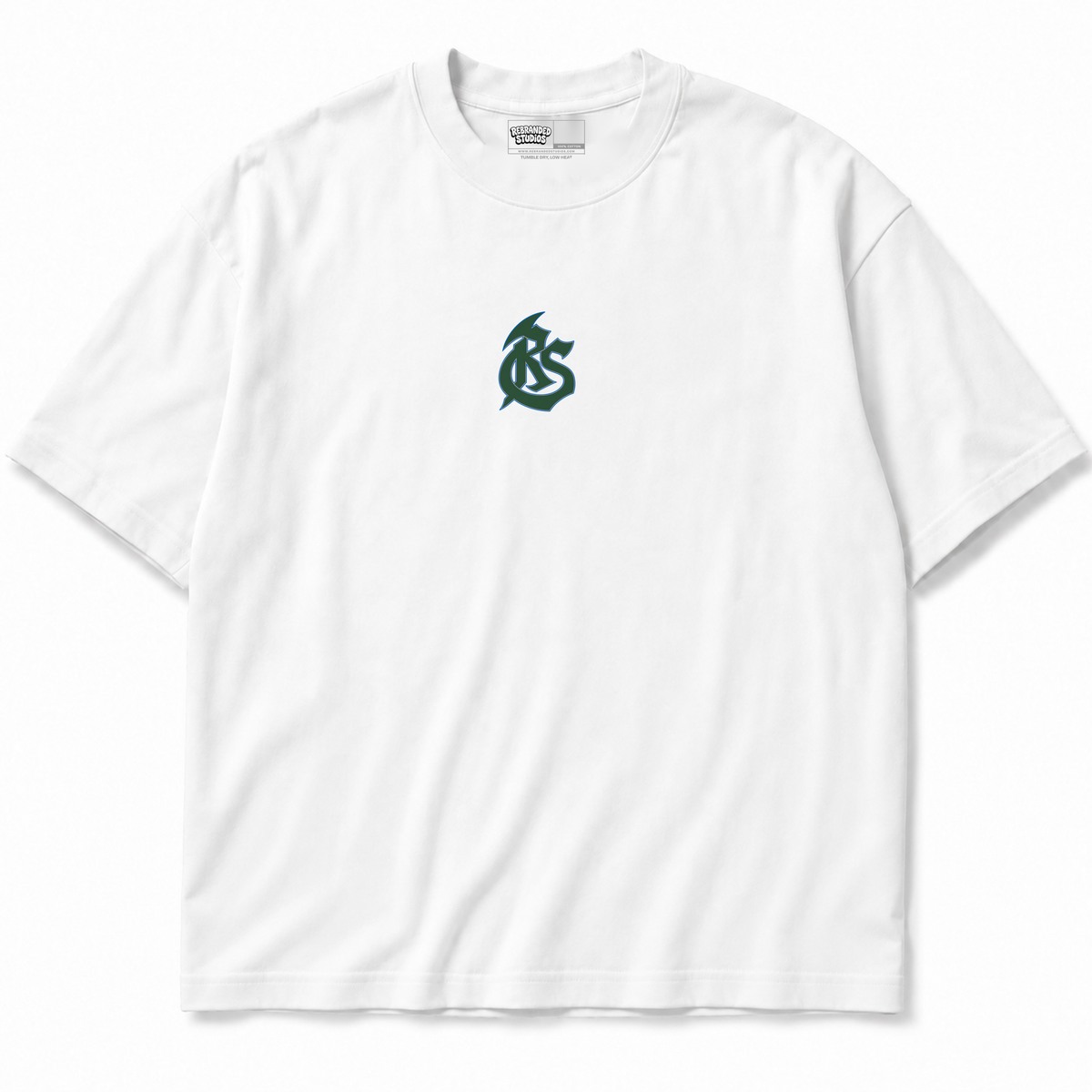 Rebranded Studios RS Logo Air Jordan 12 Bucks T-shirt — front