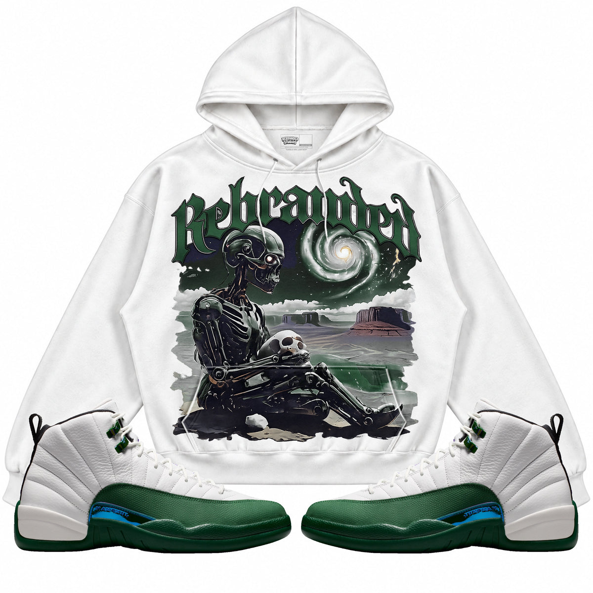 Rebranded Studios Rebranded Future Air Jordan 12 Bucks Hoodie — main