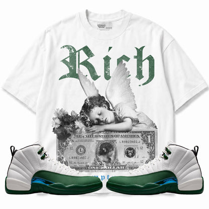 Rebranded Studios Rich But Empty Inside Air Jordan 12 Bucks T-shirt — main