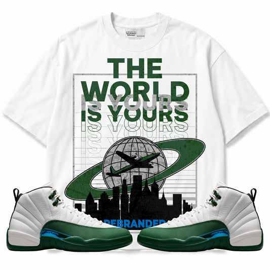 Rebranded Studios The World Is Yours Air Jordan 12 Bucks T-shirt — main