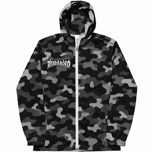 Rebranded Studios Contour Camo Air Jordan 8 Chrome Windbreaker - front