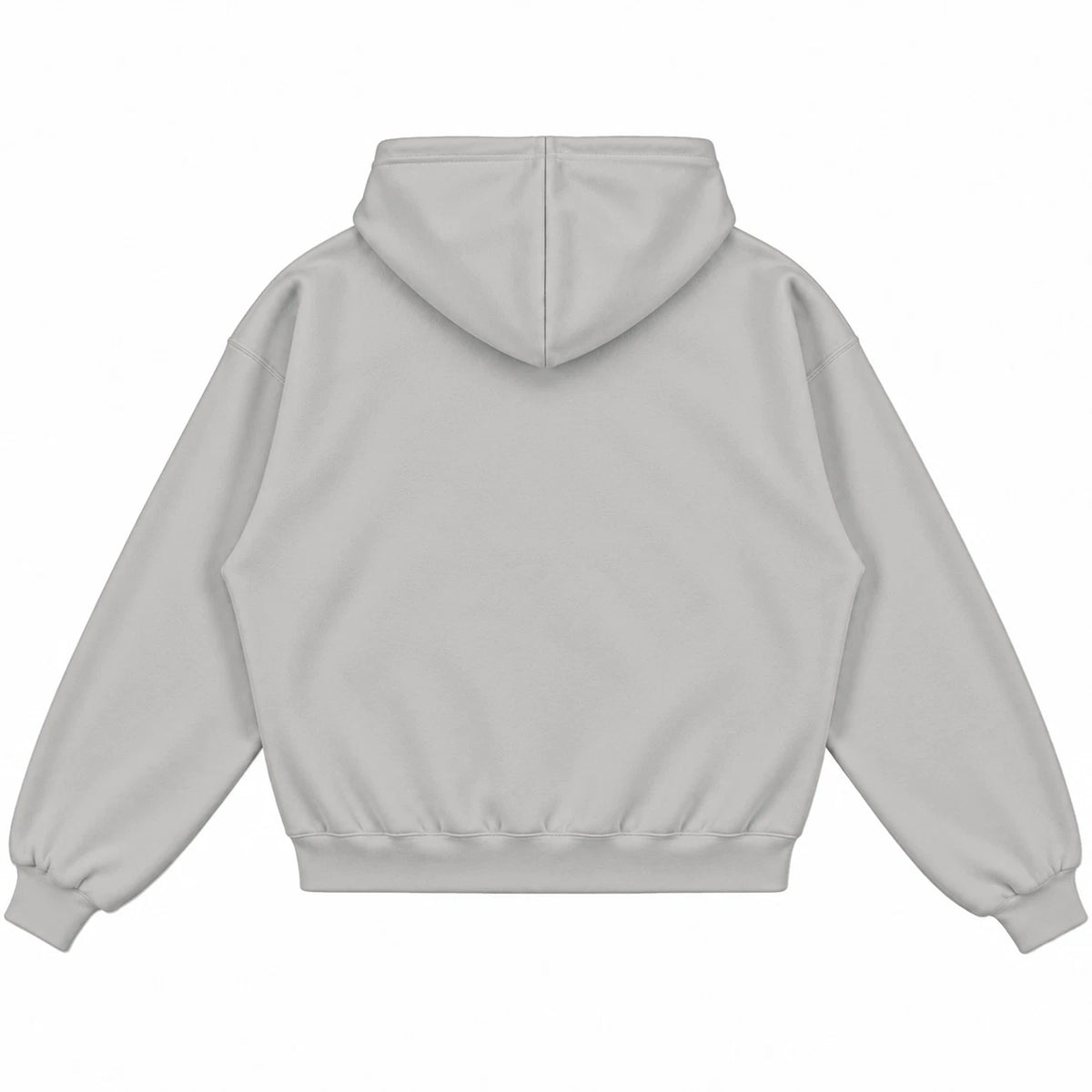 Rebranded Studios hoodie — back view without sneakers