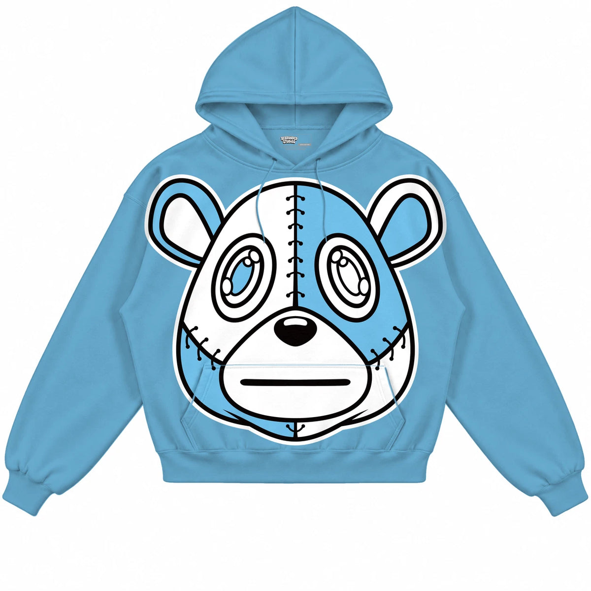 Rebranded Studios Rebranded Bear Air Jordan 11 Legend Blue Collection light blue hoodie — front