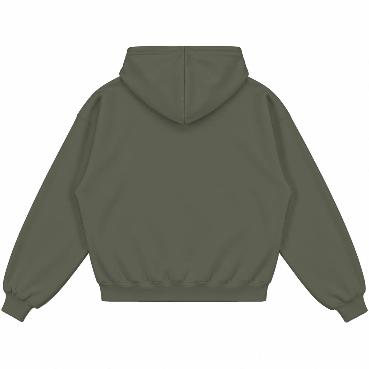 Rebranded Studios Chief 2.0 Air Jordan 4 Undefeated olive hoodie — back