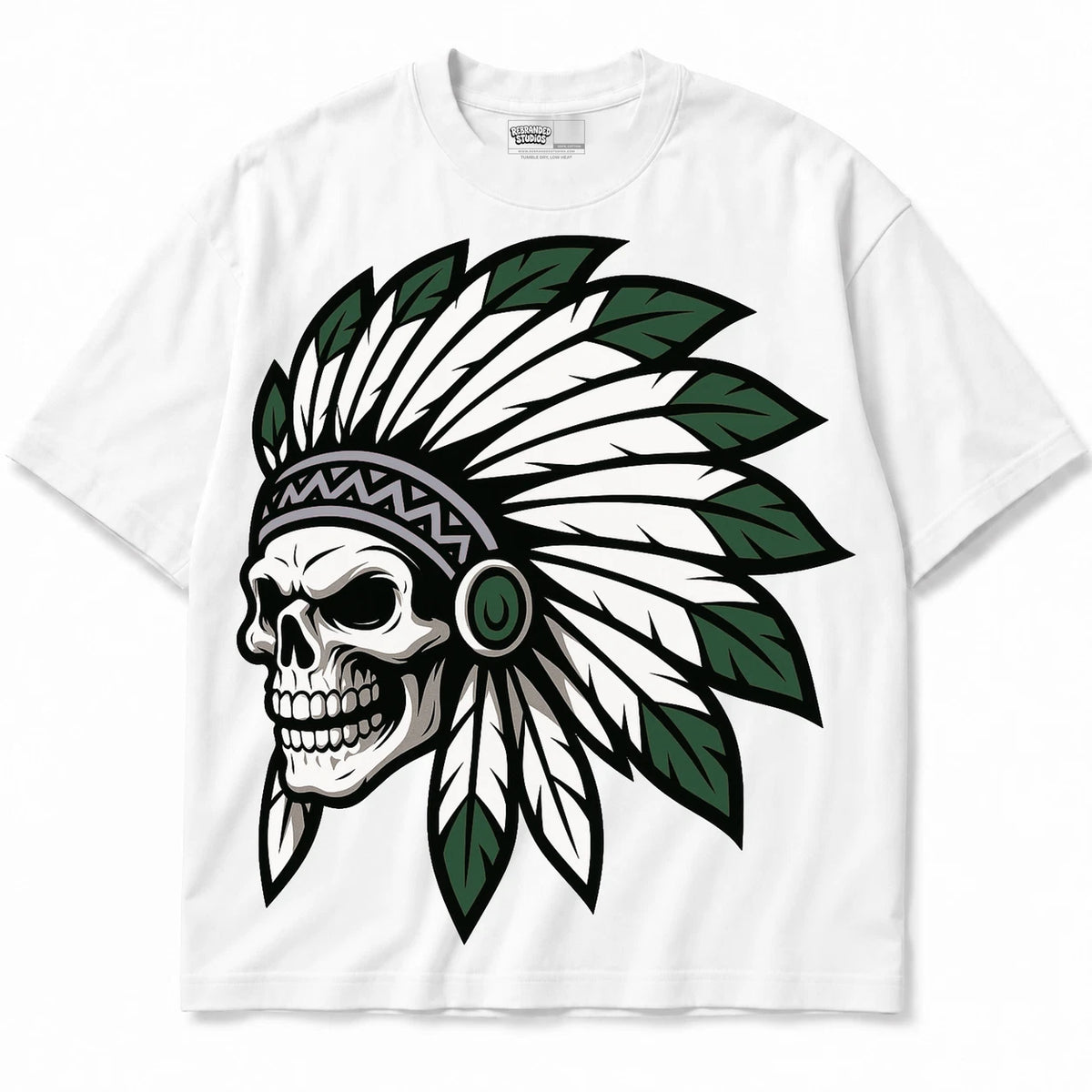 Rebranded Studios Chief 2.0 Air Jordan 14 Forest Green white shirt — front