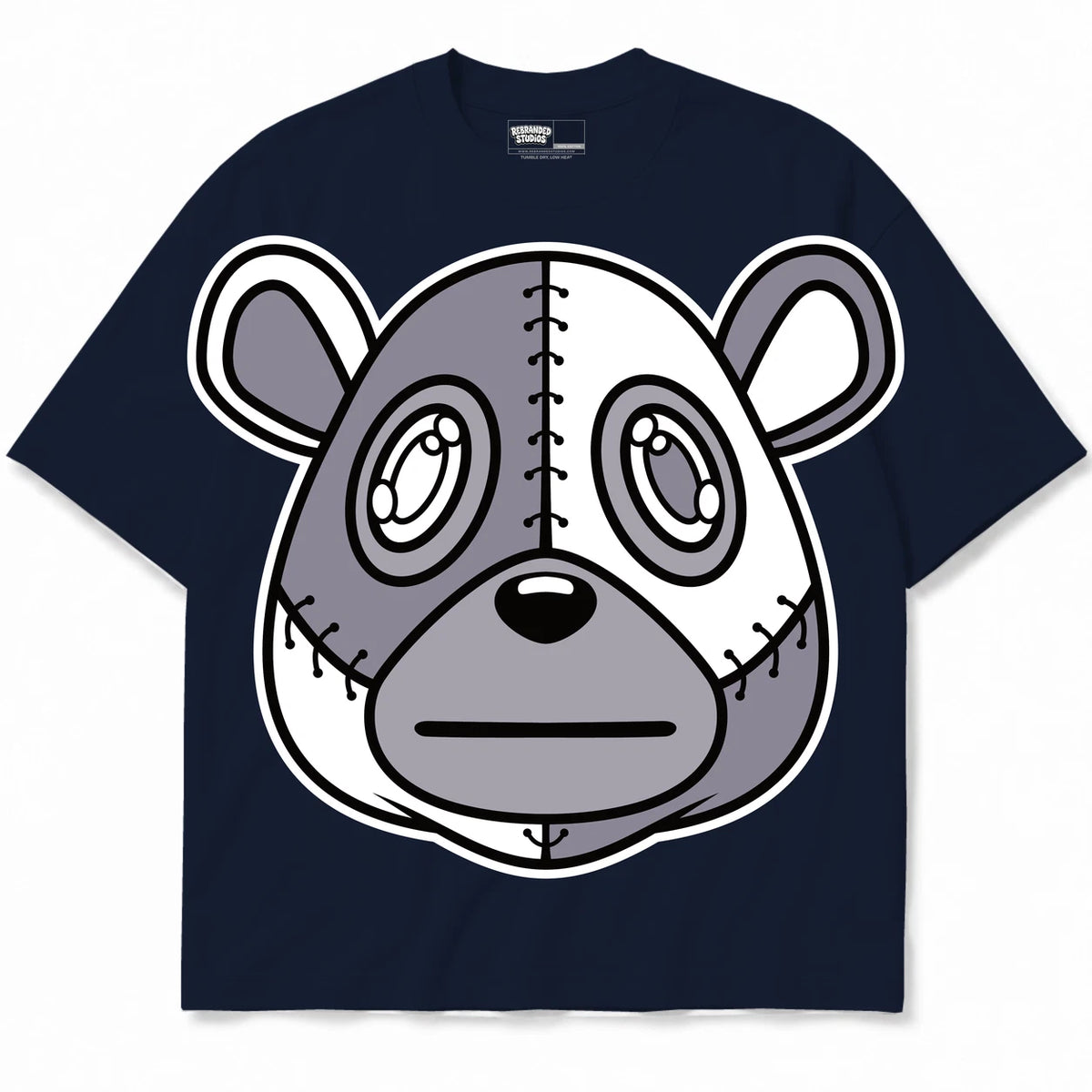 Rebranded Studios Rebranded Bear Air Jordan 3 White Navy Collection navy shirt — front
