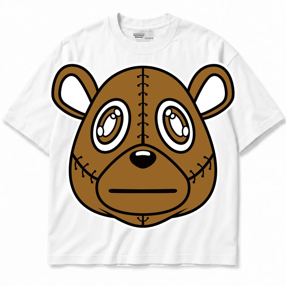 Rebranded Studios Rebranded Bear Air Jordan 13 Wheat Collection white shirt — front