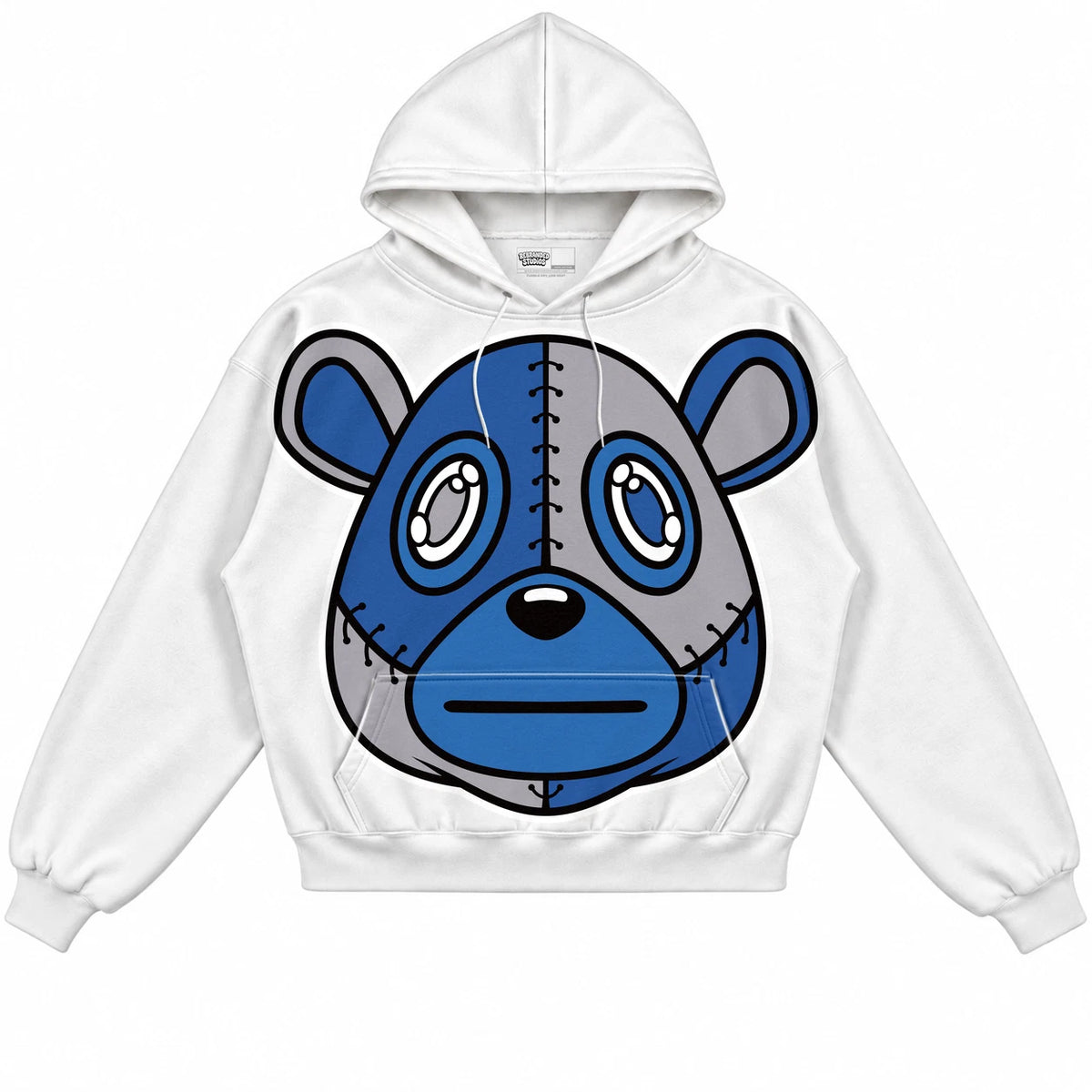 Rebranded Studios Rebranded Bear Air Jordan Retro 1 True Blue White hoodie — front