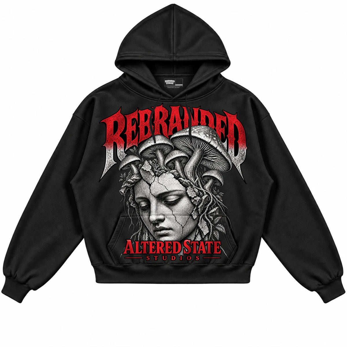 Rebranded Studios Altered State Air Jordan 9 OG Space Jam Collection black hoodie — front