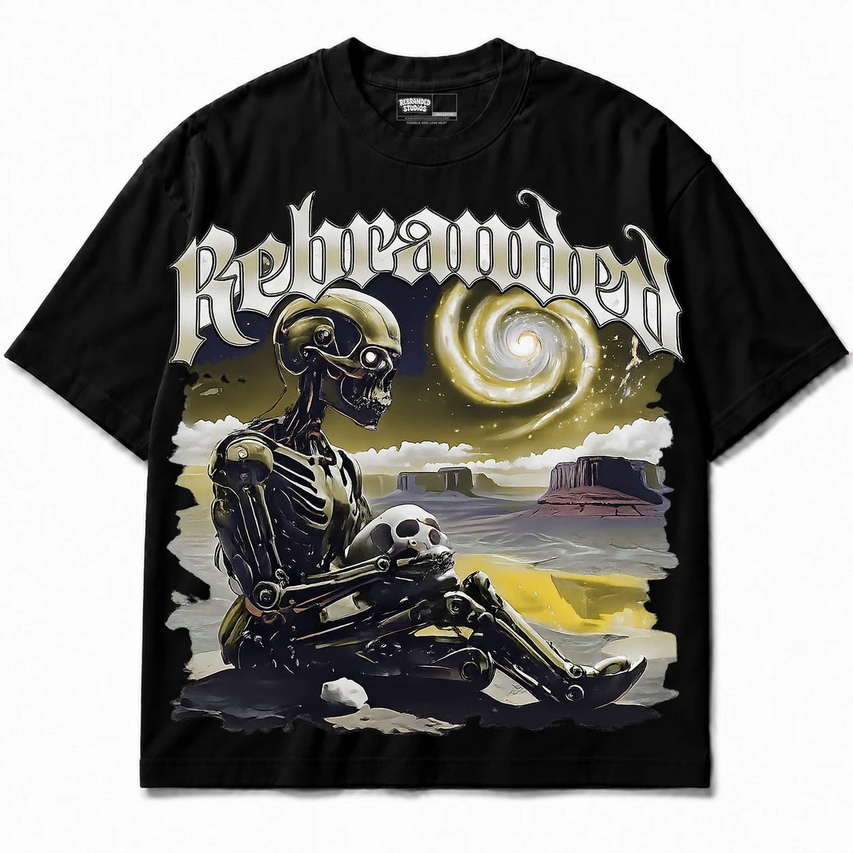 Rebranded Studios Rebranded Future Air Jordan 4 Thunder Black shirt — front