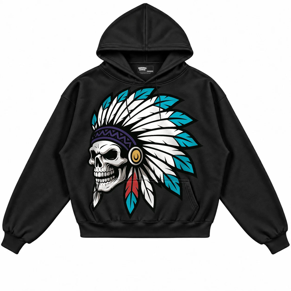 Rebranded Studios Chief 2.0 Air Jordan 8 Aqua Black hoodie — front
