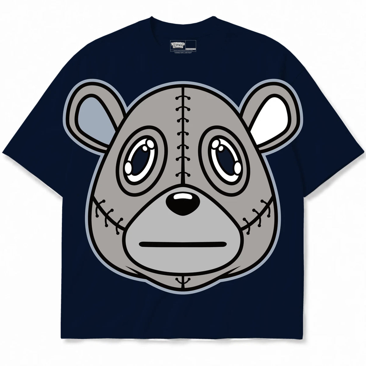 Rebranded Studios Rebranded Bear Air Jordan Retro 6 Georgetown navy blue shirt — front