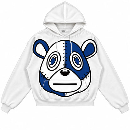 Rebranded Studios Rebranded Bear Air Jordan 12 Blueberry Collection white hoodie — front