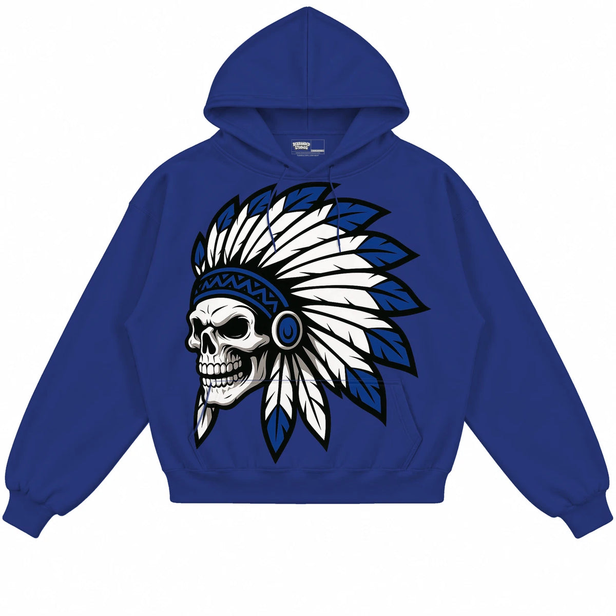 Rebranded Studios Chief 2.0 Air Jordan 12 Blueberry royal blue hoodie — front