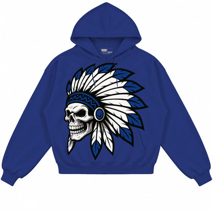 Rebranded Studios Chief 2.0 Air Jordan 12 Blueberry royal blue hoodie — front