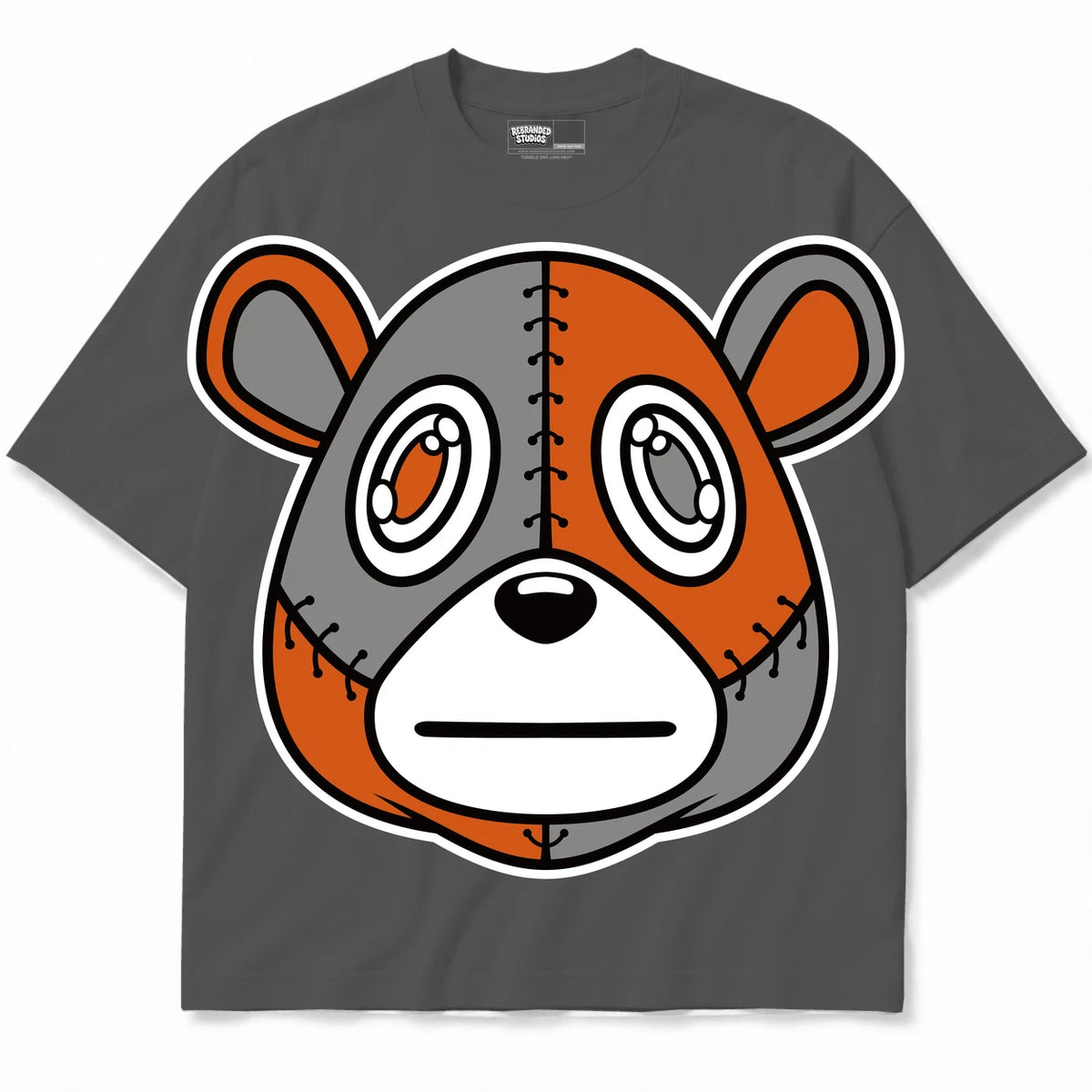Rebranded Studios Rebranded Bear Air Jordan 3 Fear Collection charcoal gray shirt — front