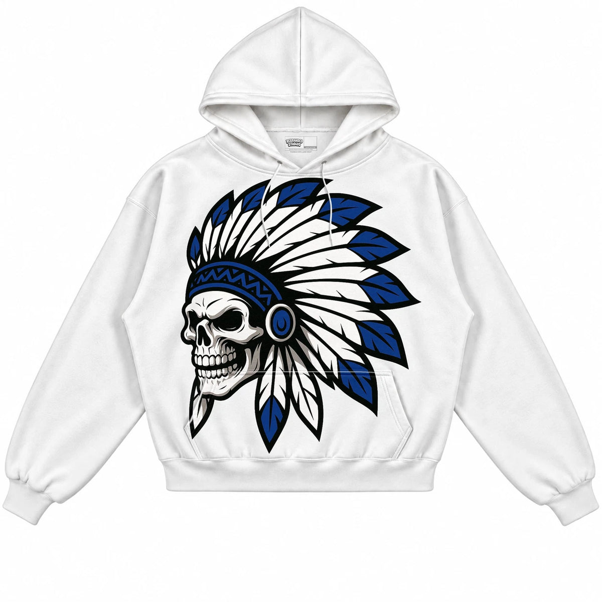 Rebranded Studios Chief 2.0 Air Jordan 12 Blueberry White hoodie — front
