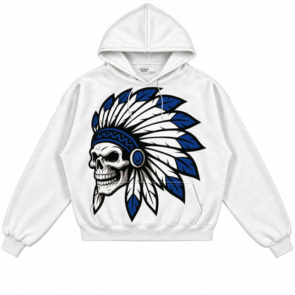 Rebranded Studios Chief 2.0 Air Jordan 12 Blueberry White hoodie — front