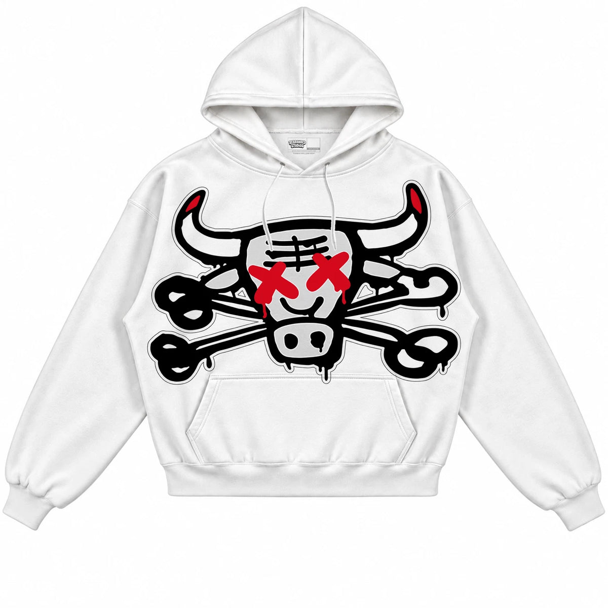 Rebranded Studios The Bull Air Jordan 9 OG Space Jam Collection white hoodie — front