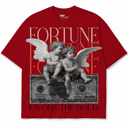 Rebranded Studios Fortune Favors The Bold Air Jordan 4 Brick By Brick red shirt — front