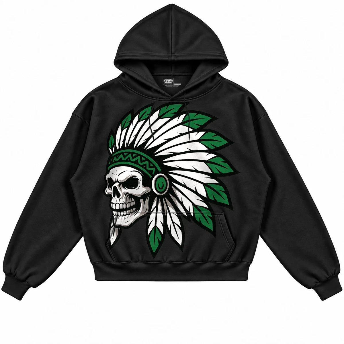 Rebranded Studios Chief 2.0 Air Jordan 1 Lucky Green Black hoodie — front