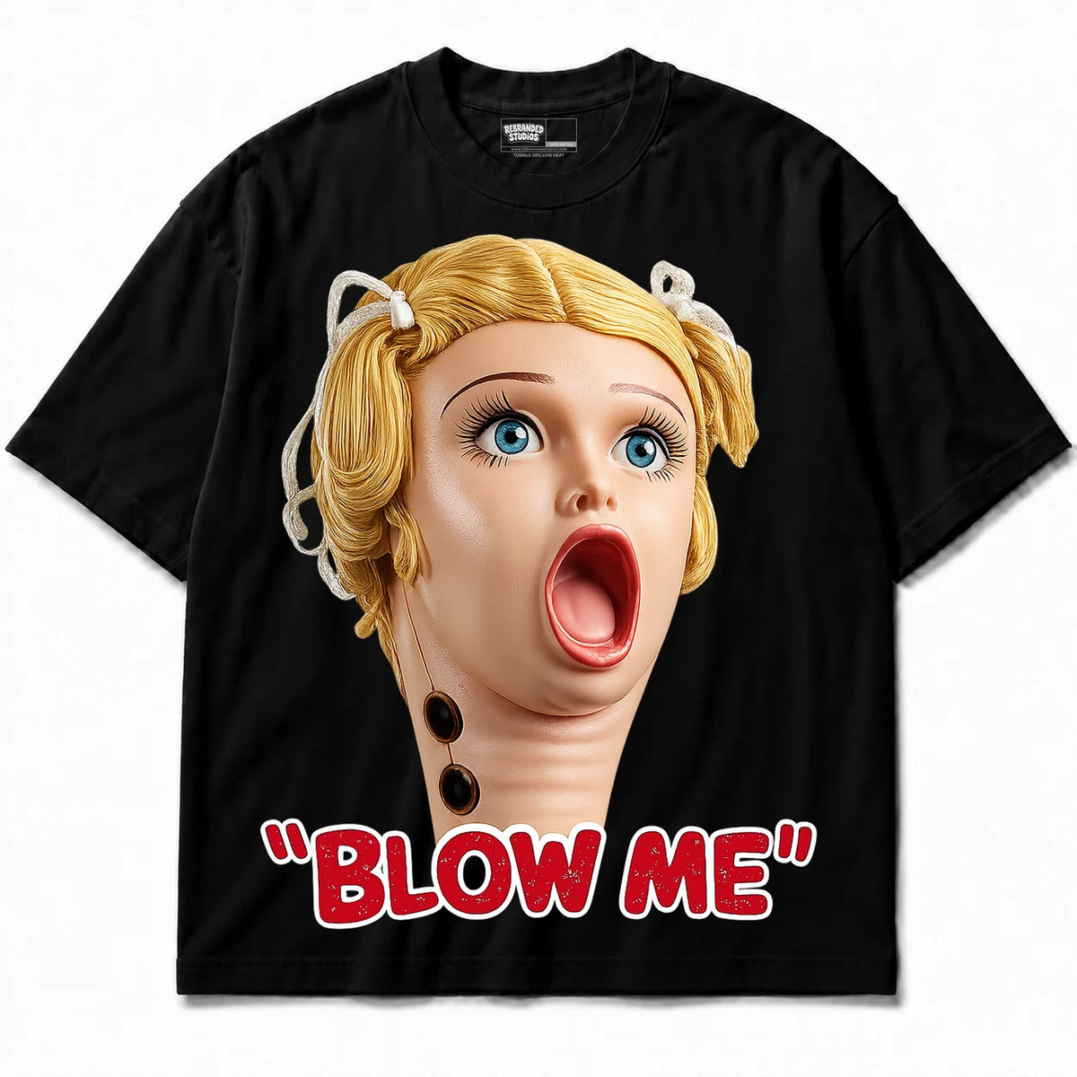 Rebranded Studios Blow Me Air Jordan 9 OG Space Jam Black shirt — front