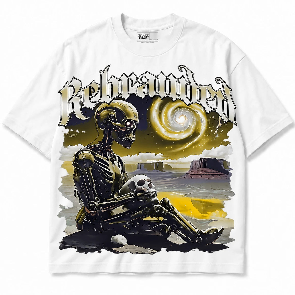 Rebranded Studios Rebranded Future Air Jordan 4 Tour Yellow white shirt — front
