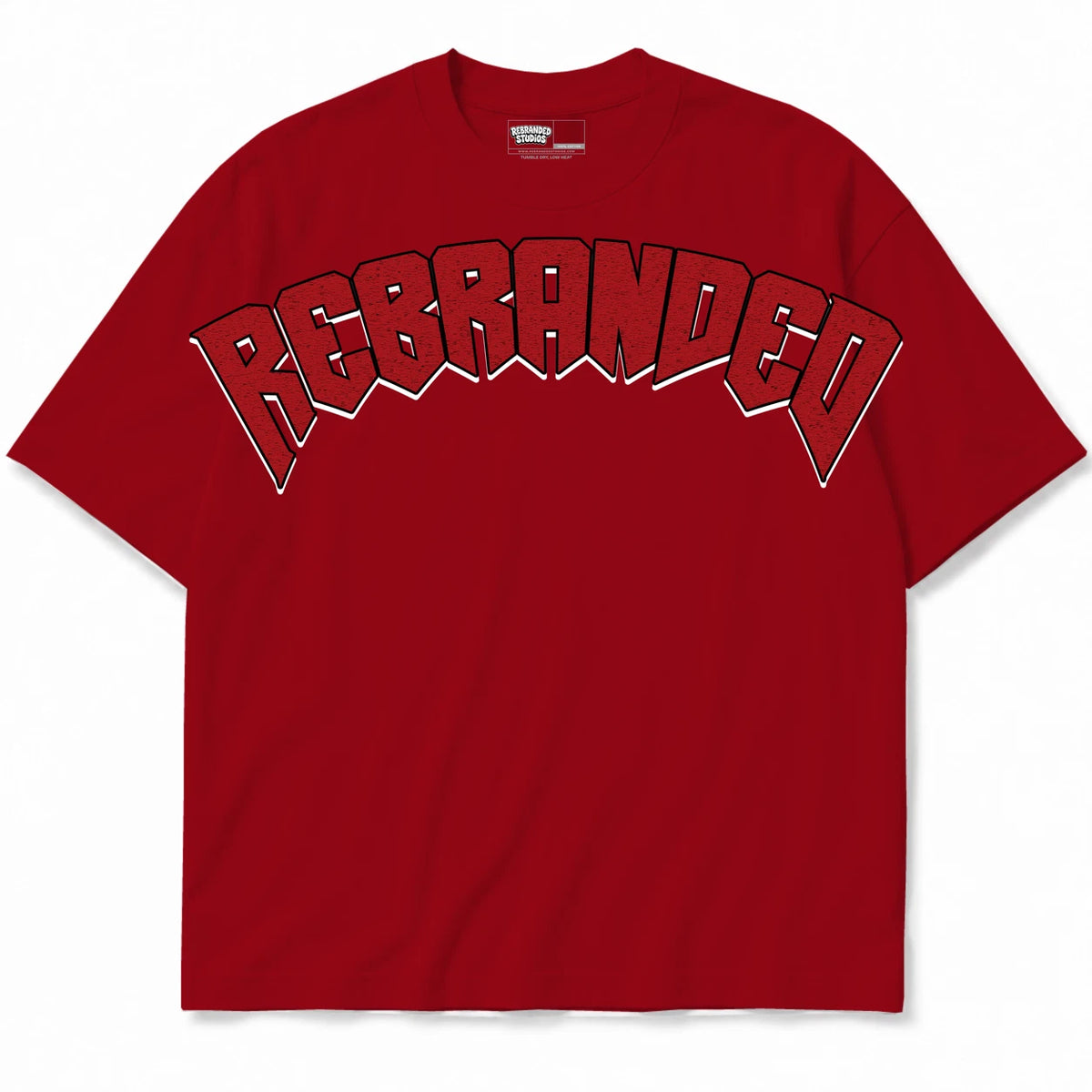 Rebranded Studios Girls 2.0 Air Jordan 4 Brick By Brick red shirt — front